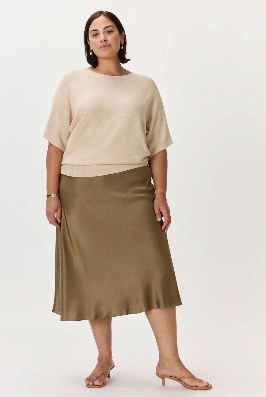Quince Cotton Cashmere Link-Stitch Dolman Sweater in Heather Oatmeal Size Medium